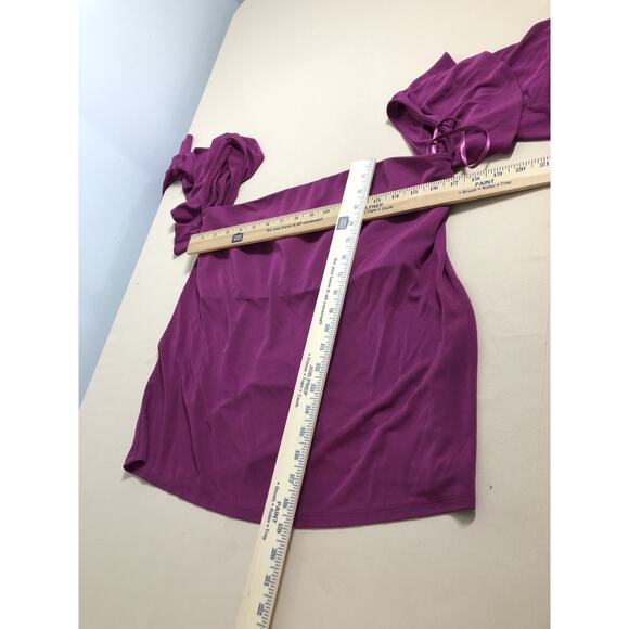 White House Black Market Women Top 3/4 Bell Sleeve Y2K Coastal Beach Boho Sz 12 - Picture 6 of 10